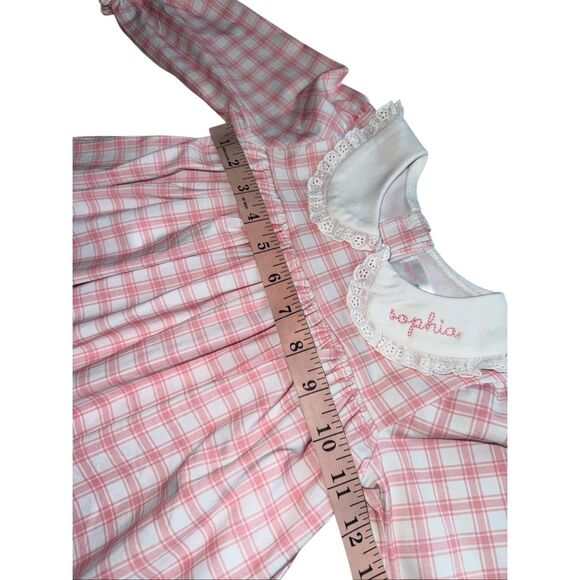 Cecil & Lou Monogrammed (Sophia) Baby Girl Peter Pan Collar Gingham Dress 2T - Picture 7 of 8